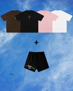 CALABRESE UNISEX BLACK SHORTS AND SHIRT SET