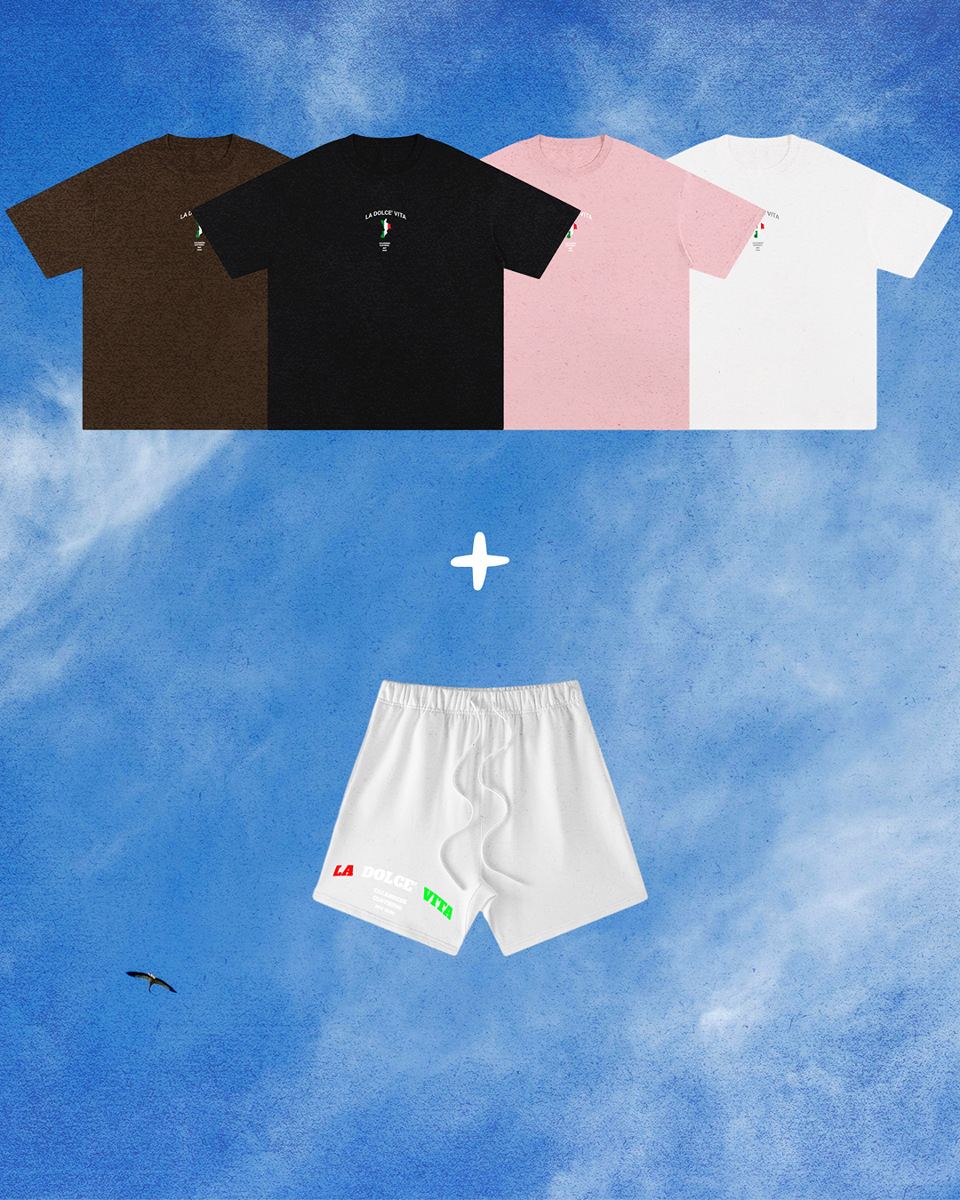 CALABRESE UNISEX WHITE SHORTS AND SHIRT SET